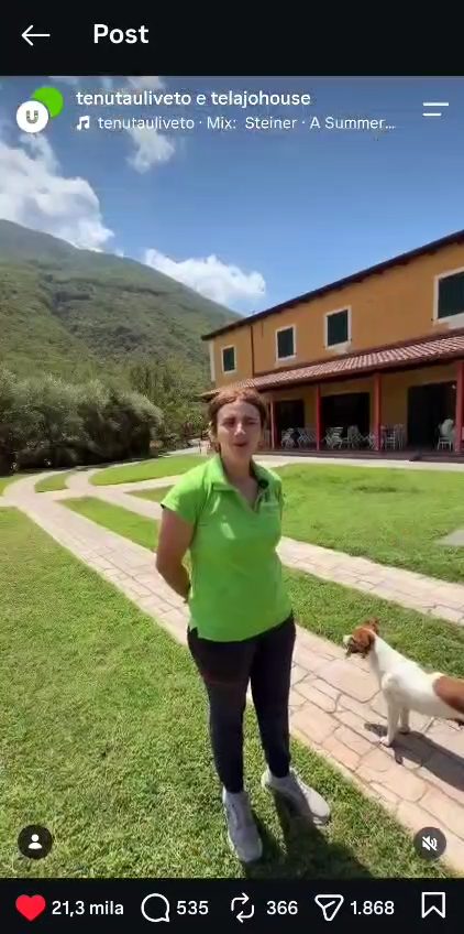 Il primo video della tenuta pubblicato sui social