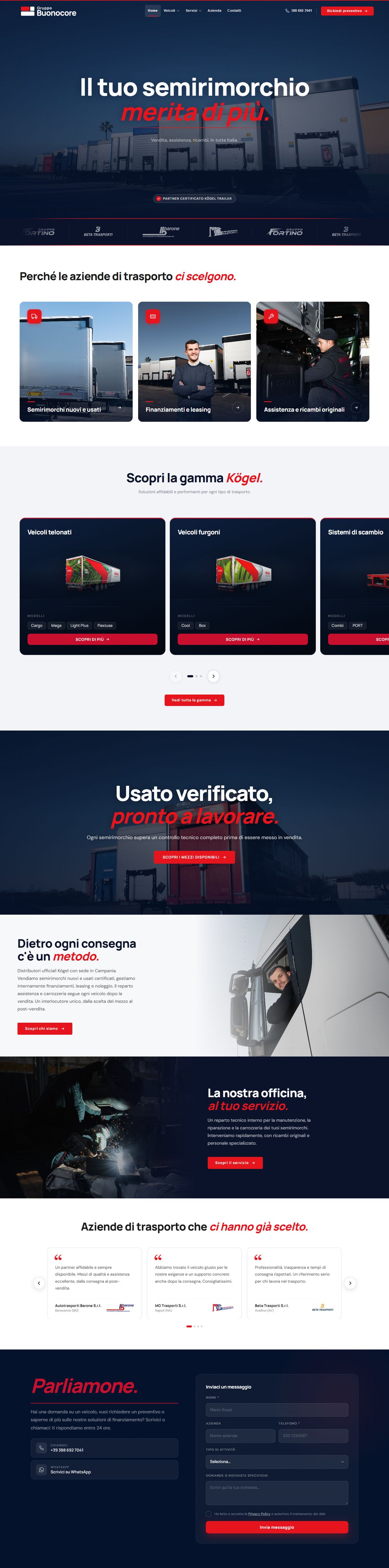 La home del sito di Gruppo Buonocore